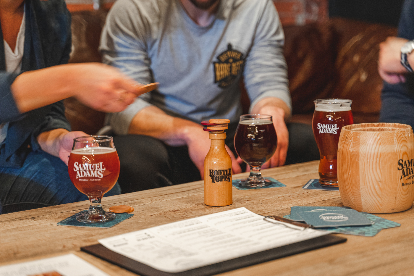 Samuel Adams Boston Brewery - friends playing game